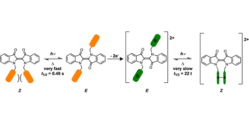Stabilizing Indigo Z-isomer via Intramolecular Associations of Redox-Active Appendages